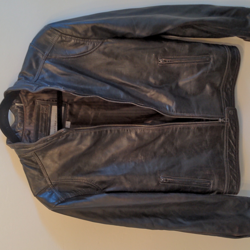 Marc New York Cafe Racer Leather Moto Jacket